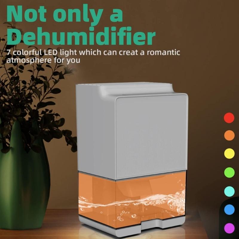 Efficient Room Dehumidifier Portable Dehumidifier Small Dehumidifier with Light ABS Texture for Living Environment