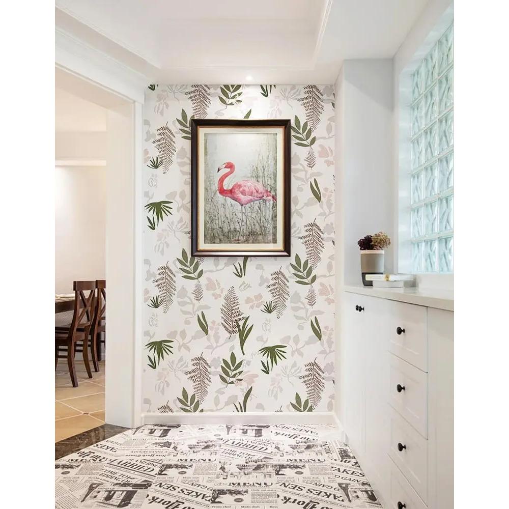 Floral Peel and Stick Wallpapers Modern Leaf Contact Paper Wardrobe Renovation Self Adhesive Wallpaper for Bathroom Wall Decor