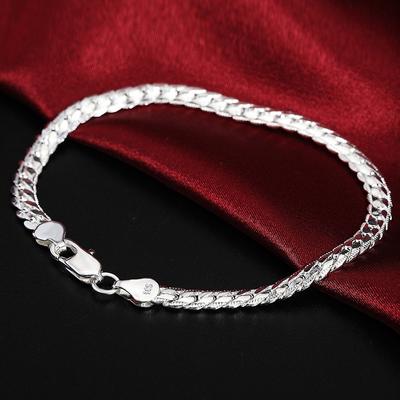 925 Sterling Silber 6mm Volle Seitwärts Kette Armbänder Für Frauen Männer Mode Hochzeit Party Engagement Schmuck Schmuck
