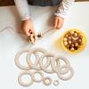 40Pcs Natural Wood Rings for Craft, Pendant Connectors Wood Rings Circles for Craft, Jewelry Making, 8 Size 15-50mm