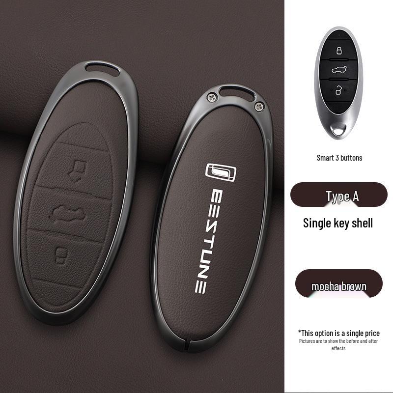 FAW Bestune T77/T99/B70 Car Key Case with Buckle, Full Wrap Shell for T55/T33, Unisex Design