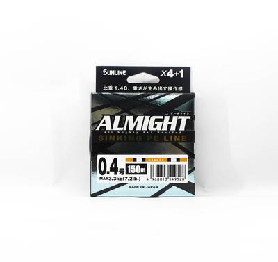Sunline P.E. Schnur X4 Almight Sinking P.E. 150m P.E. 0.4 7.2lb Orange (9528)