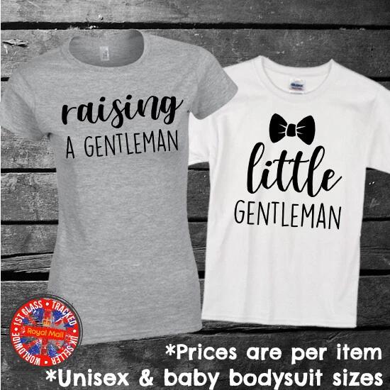 Raising A Gentleman - Little Gentleman Mother Son Matching Set T-shirt Bodysuit L