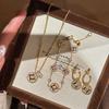 Old Money Wind Copper Coin Necklace Collarbone Chain Fashionable Light Luxury Diamond-Encrusted Money Bracelet Coin Earrings Earrings Women