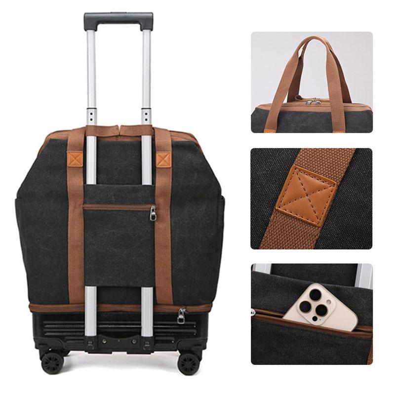 New Trolley Bag Detachable Universal Wheel Luggage Folding Storage Boarding Bag Expandable Suitcase Check-in Bag