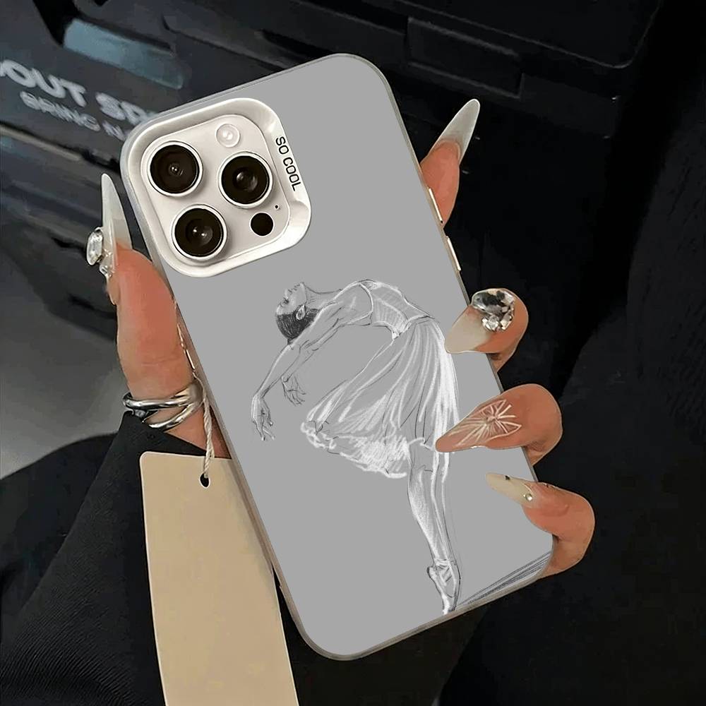 

B-Ballet Dance Phone Case For iPhone 11 12 13 14 15 16Pro Max Plus white Sliver Phone Cover iPhone17Pro