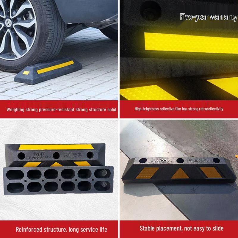 Rubber & Plastic Wheel Stopper: Parking Space Limiter & Positioner