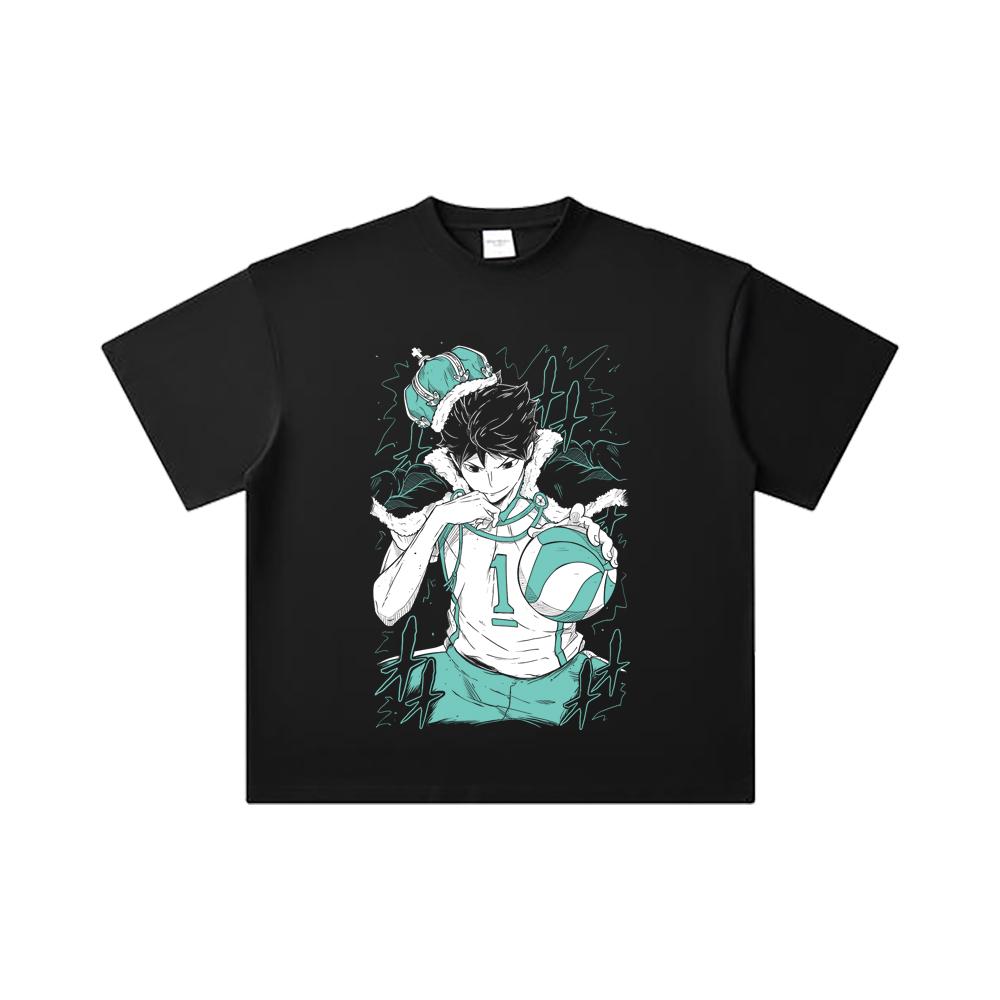 260 GSM Double Yarn 32 Count 100% Cotton Haikyu V3 Oikawa Print Unisex Heavy Cotton T Shirt