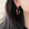 Vintage Maillard Tiger's Eye Beaded Pearl Stud Earrings Personality Earrings Women