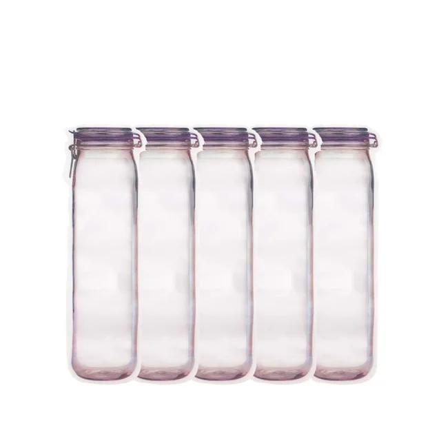 5PCS/set Travel Food Candy Ziplock Bags Portable Reusable Bottles Bags Seal Food Container Food Snack Zipper Bags wholesale