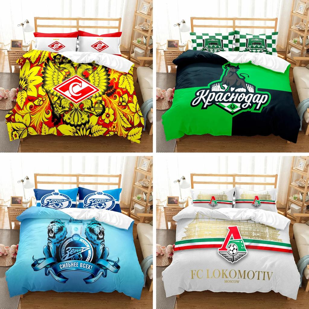Russisches Fußball-Premier-Bettwäscheset für Jungen und Mädchen, Twin Queen Size, Bettbezug, Kissenbezug, Bett, Kinder, Erwachsene, Mode, Heimtextilien