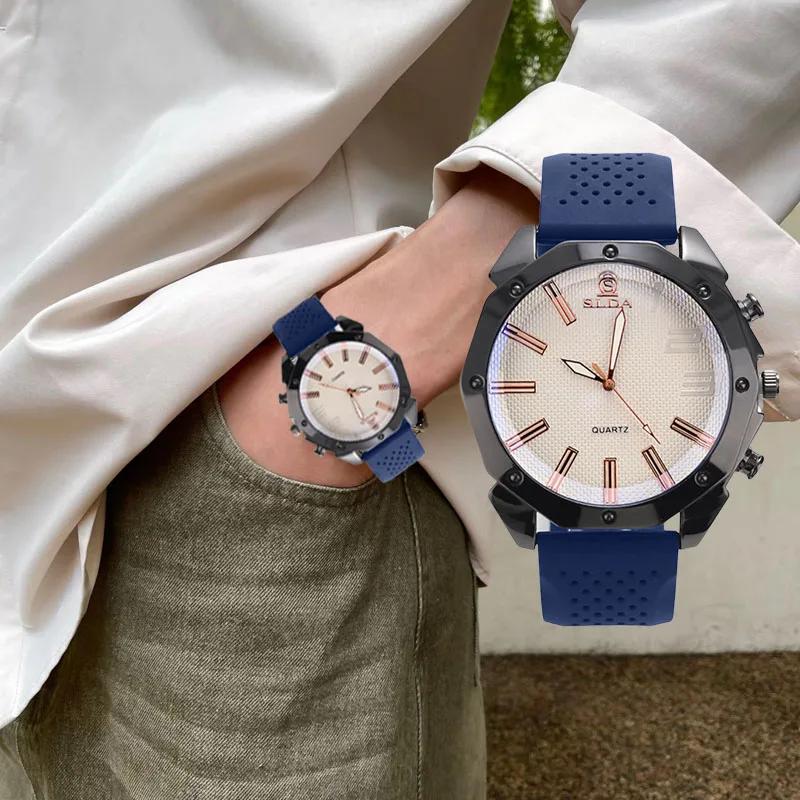Original Classic Man Watch Silicone Tape Quartz Watch Style Simple Men's Genuine Quartz Watch for Gift Any Scene