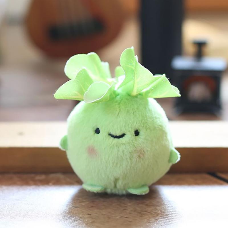 

12Cm Cartoon Cute Vegetable Turnip Pendant Plush Toy Doll Keychain Backpack Decoration Pendant Accessories Gift For Children зелёный