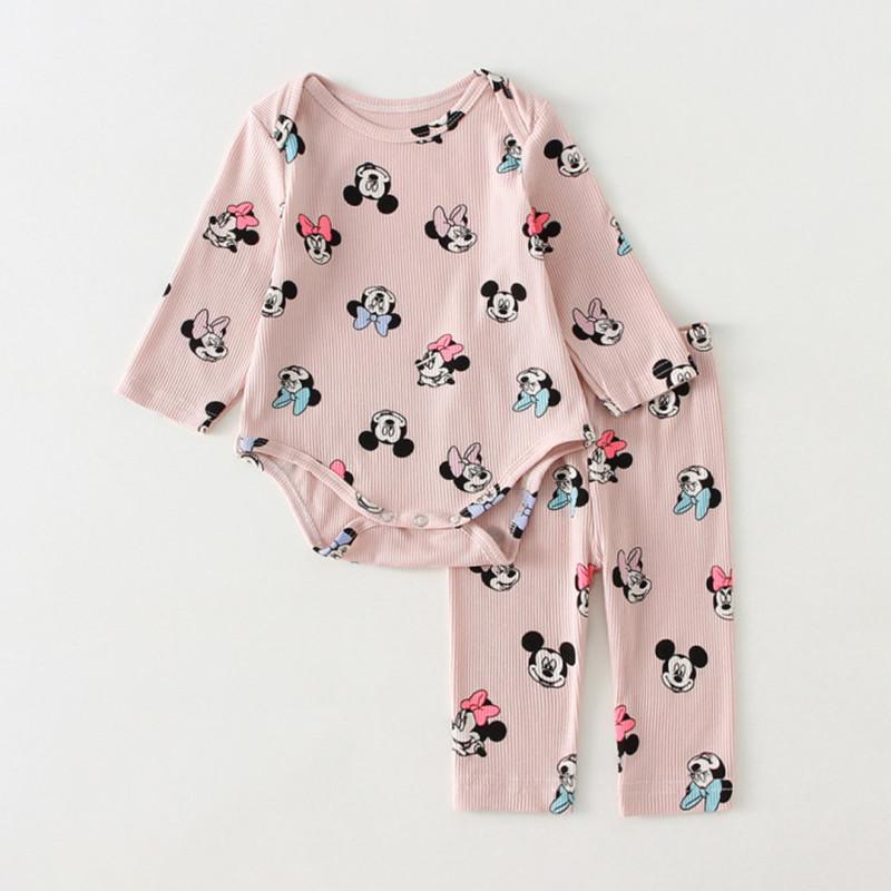 Spring Summer Newborn Clothes Outfits Cute Printed Bodysuit + Leggings Cotton Infant Boy Clothing