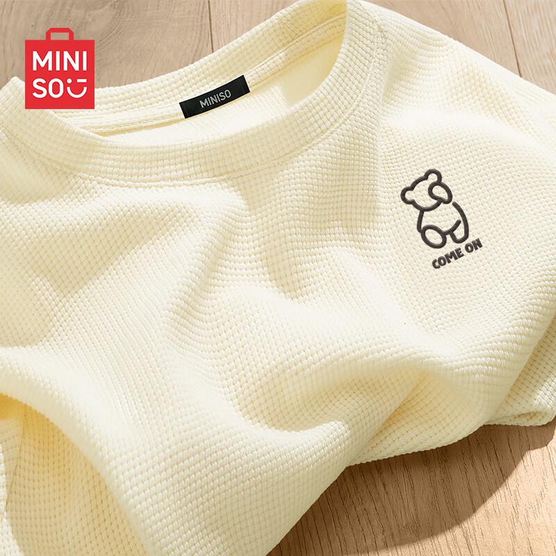 MINISO Men's Waffle Knit Long-Sleeve T-Shirt