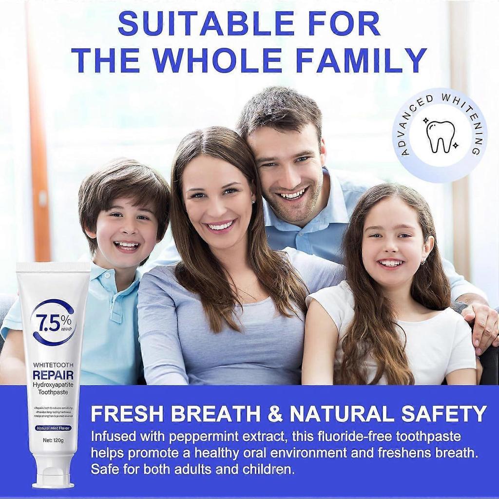 7.9% Nano Hydroxyapatite Toothpaste 2Pcs - Gum Care Strengthen, Repairs Teeth and Reduces