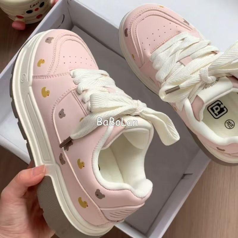 Cute sports shoes student board shoes 22 new spring and autumn platform bread shoes 35