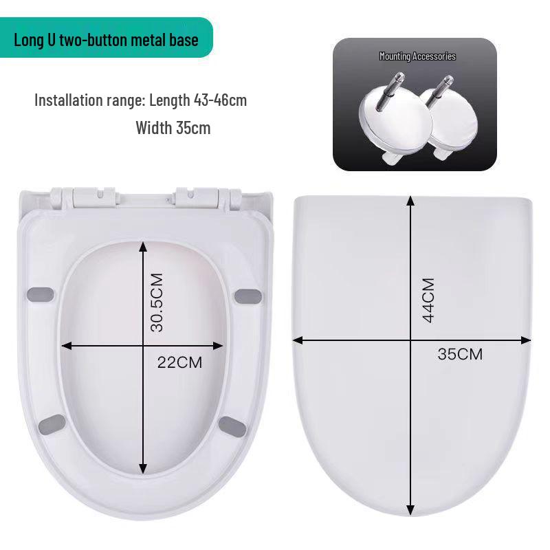 Universal Thickened UV Slow-Close Toilet Seat Cover with Quick Release for Home Use