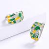 Pastoral Green Mori Enamel Zircon Earrings Women'S Elegant Stud Earrings Wedding Vacation Jewelry