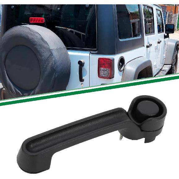 No.55395410AH Tailgate Handle Replacement for Jeep Wrangler 2007-2017 Black Rear ABS 1 Pc