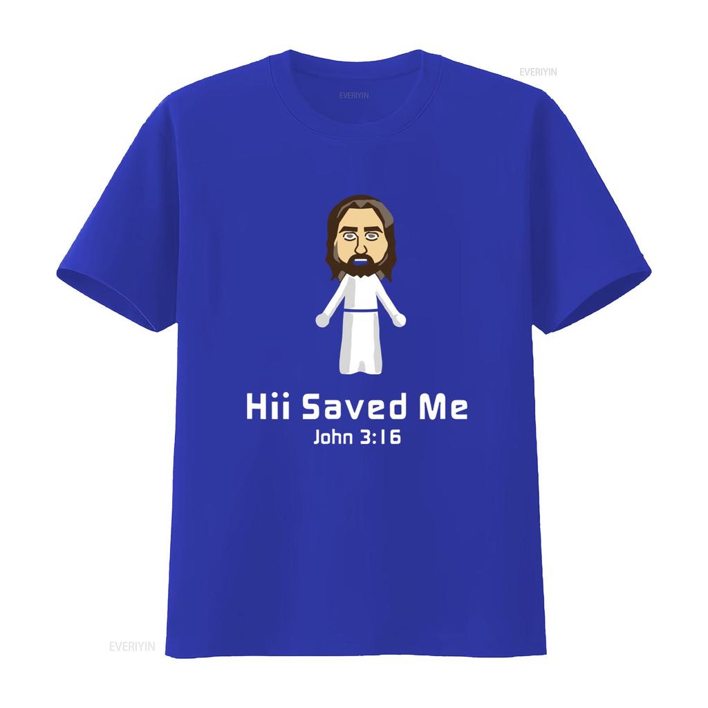 Christian Jesus John 3 16 Cotton T Shirt Hii Saved Me Design vintage Washed Soft fashion Slightly Stylish Stretched Casual