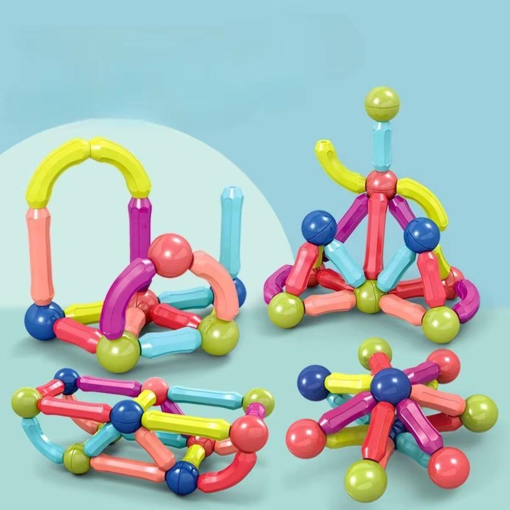 Articulated Magnetic Construction Puzzle Toy Magnetic Sticks Montessori Toy  Desktop Decoration