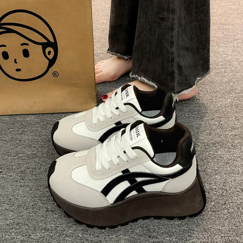 Hong Kong style Internet celebrity genuine high value Forrest Gump shoes women's shoes autumn and winter 2025 new thick sole heightening n
