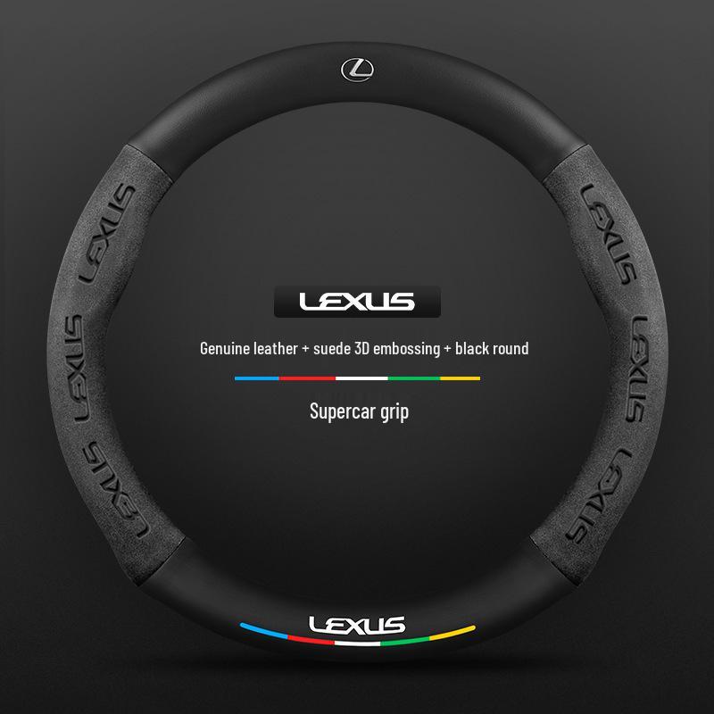 Lexus Steering Wheel Cover: Genuine Leather & Suede for UX, NX, RX, LX, CT