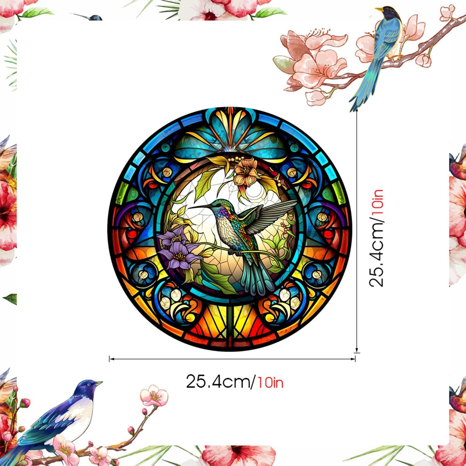 Hummingbird Glass Window Electrostatic Stickers Anti-Collision Static Cling Window Vinyl Decals Non Adhesive Home Decoration