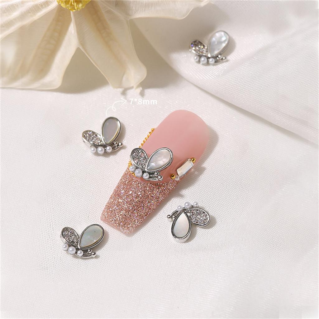 3D Nail Art Charms Zircon Nail Rhinestones Nail Gems Alloy Butterfly-Nail Crystals Diamonds for DIY Nail Art Decoration