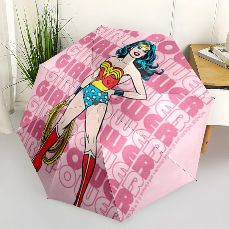 

1pc Wonder Woman Power Umbrella with Plastic Handle,Cartoon Pattern,Suitable for All Seasons Multi-functional Umbrella416