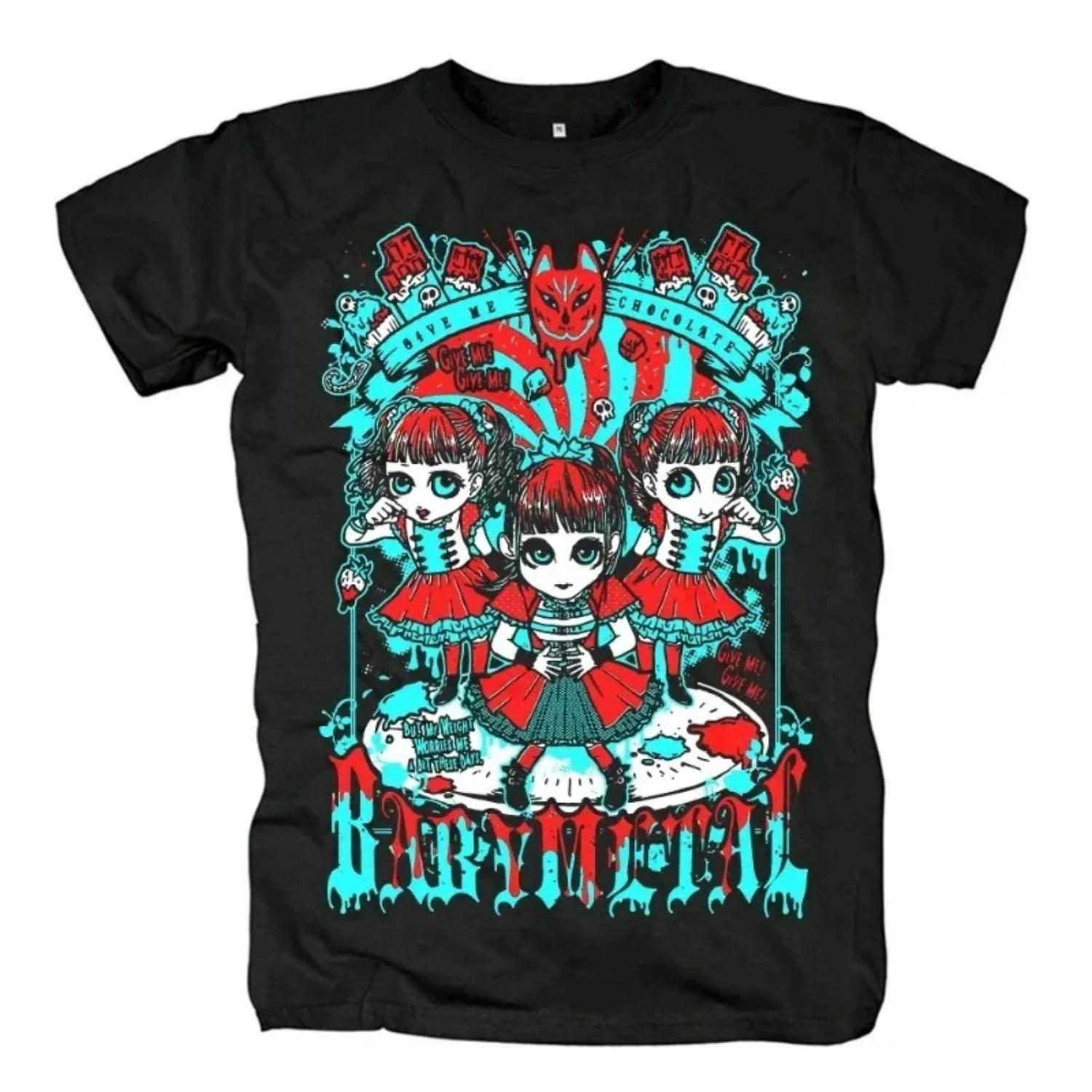 

BABYMETAL Harajuku Pattern Fashion T-Shirt Women s Cotton O-Neck Casual Plus Size Clothing Summer Fashion Print Women s T-Shirt XXXXXL чёрный