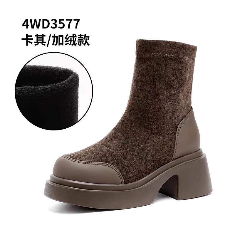 

Skinny Boots Height Increasing Elastic Boots Thick-soled Martin Boots Women s Autumn and Winter Maillard Short Boots Socks Boots Women s Boots 40