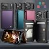 CaseMe-C22 Protective Skins For iPhone  17/17 Air/17 Pro/17 Pro Max , Luxury PU Leather Case Wallet Card Holder Phone Cover for Woman Man