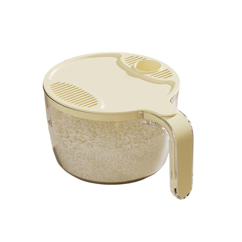 

Сито для риса и фруктов, Безопасная пластиковая миска-сито для мытья риса с крышкой-сливом, Промывка с ручкой для овощей, фруктов, круп, бобов A