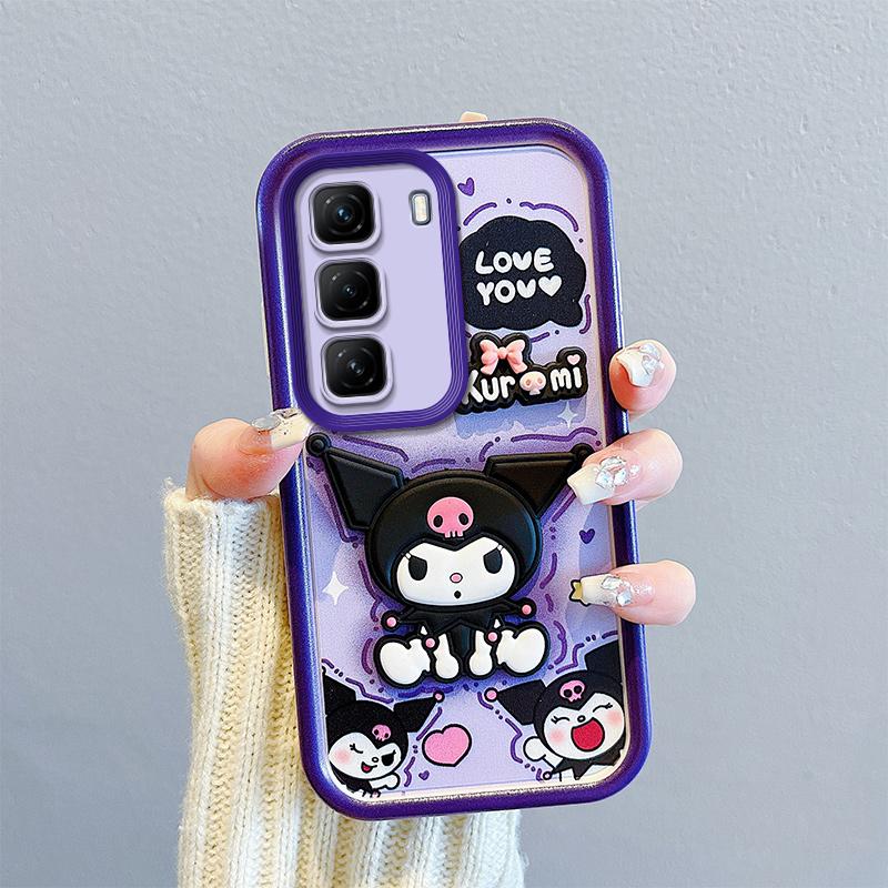 KEYSION Shockproof Case for Infinix Hot 50 4G 5G with Lanyard Soft Silicone Cute 3D Cartoon Doll Phone Cover for Infinix Hot 50 Pro 4G