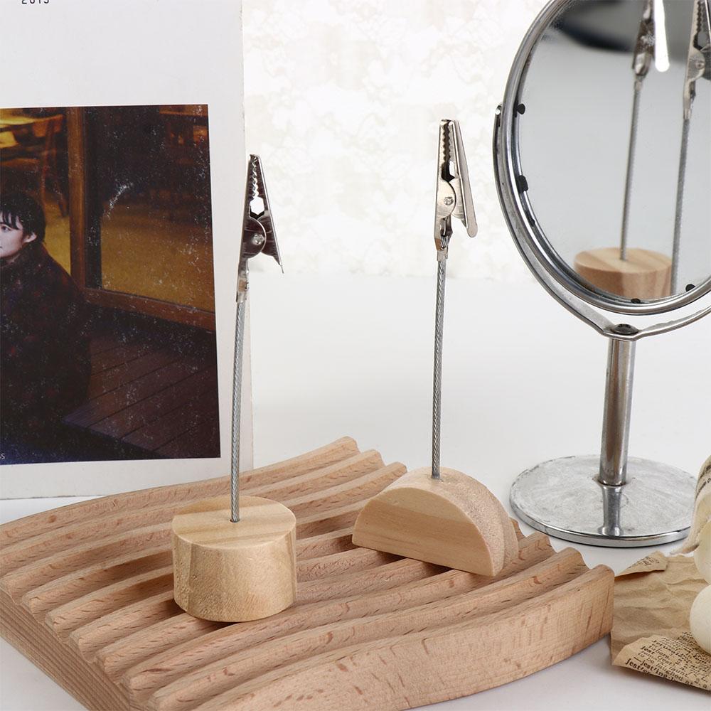 Message Memo Party Supplies Wooden Base Card Holder Bedside Ornaments Photo Paper Clamp Memo Clip