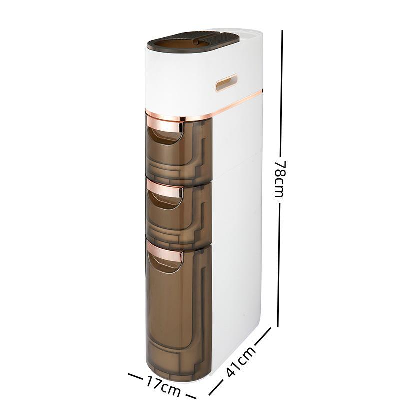 Bathroom Gap Drawer Storage Cabinet: Multi-layer Plastic, No Installation Needed.
