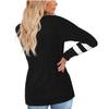 Fashion Casual Womens  Long Sleeve Striped Spliced Tops Loose Sweatshirt