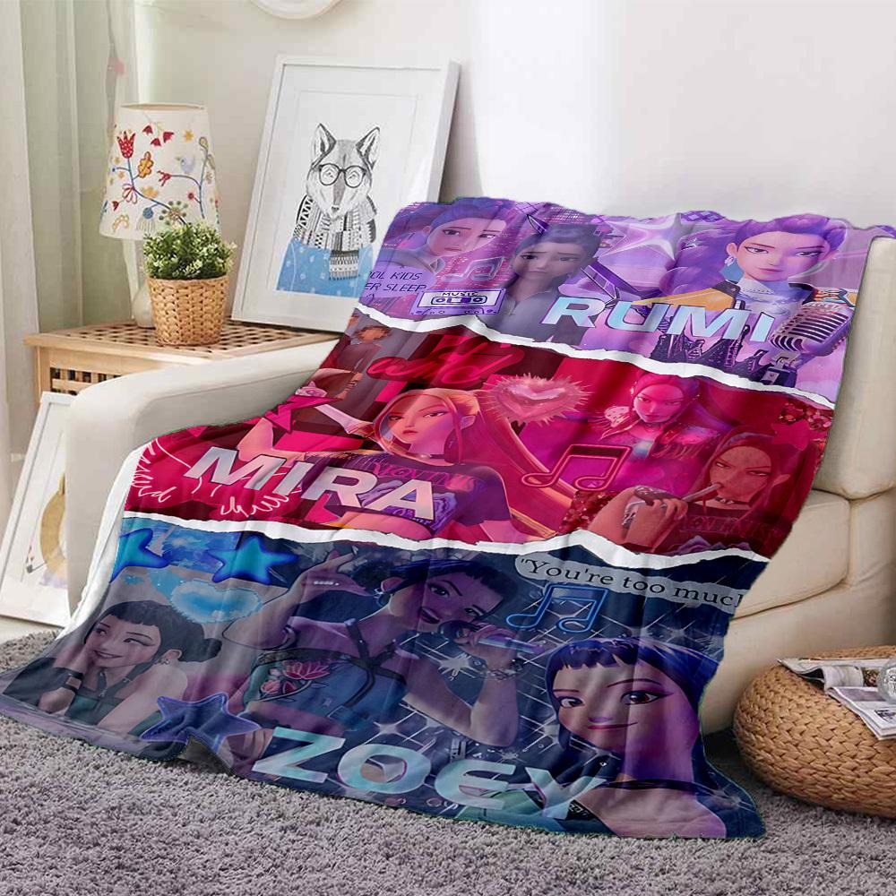 1pc Huntrix, K POP Soft Comfortable Blanket Digital Print, All Season Multipurpose Knit Fabric Bedding, Office, Sofa Home Decor Blanket