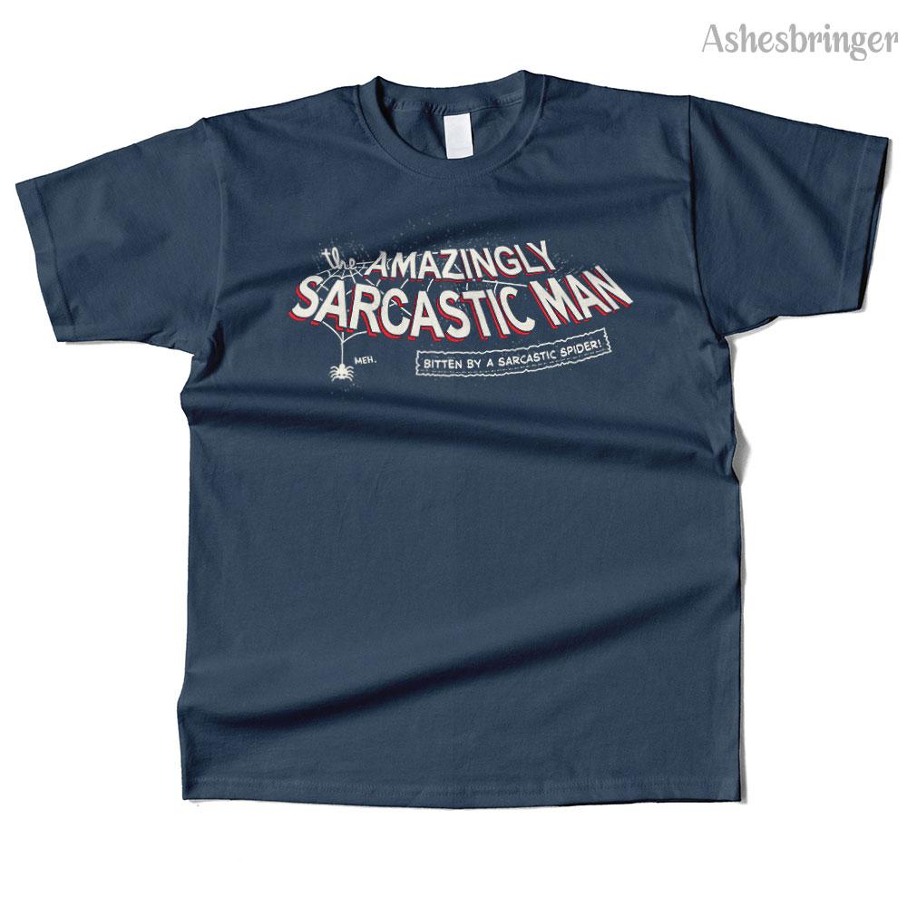 Mens Cotton The Amazingly Sarcastic Man Graphic High Quality T Shirt Street Casual Style Tee for Men and Women