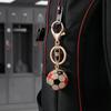 Keychain Pendant Rhinestones Inlaid Football Design Key Chain with Enamel Finish Lobster Clasp Backpacks Accessory