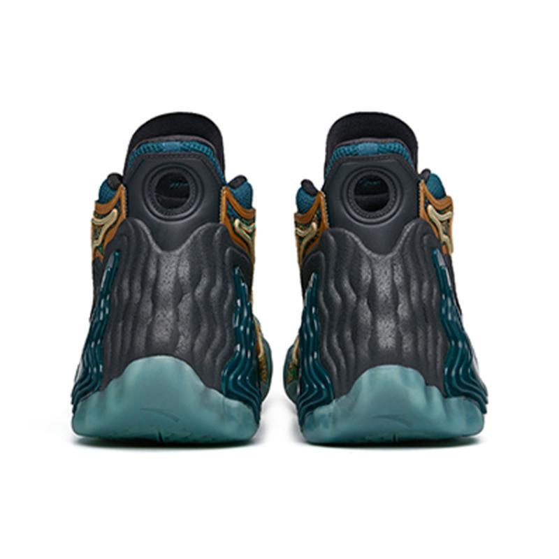 Anta Star Mountain Basketball Shoes Men's High Top Digital Blue/Carbon Gray/Metal Gold Sneakers 112121818A-2