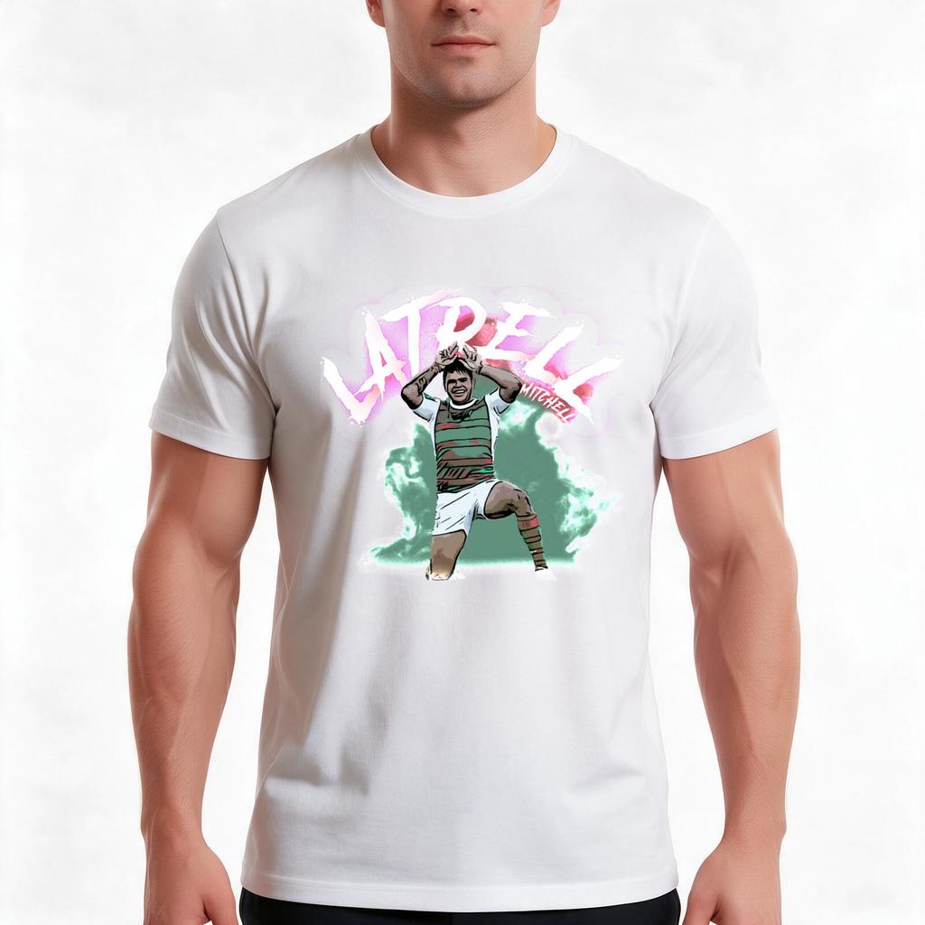 Latrell Mitchell Tshirt Summer Casual Cotton Tee Oversized Streetwear Tops Vintage Graphic Print Loose Fit Short Sleeve