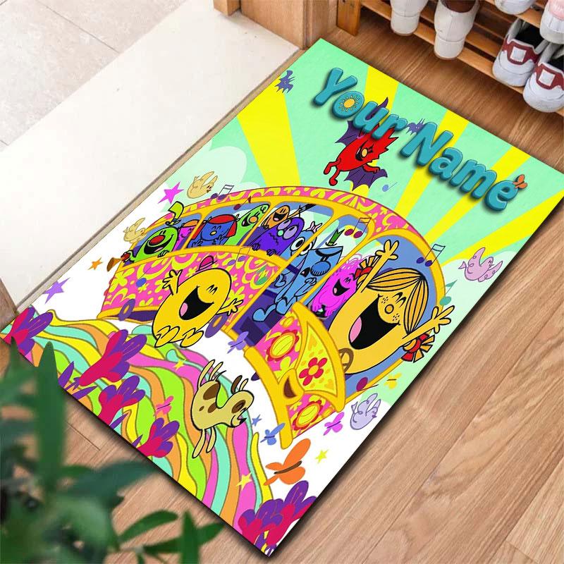 Mr. Men Little Miss Custom Name Carpet Rug for Living Room Bedroom Home Sofa Decoration,Kids play Non-slip Floor Mat