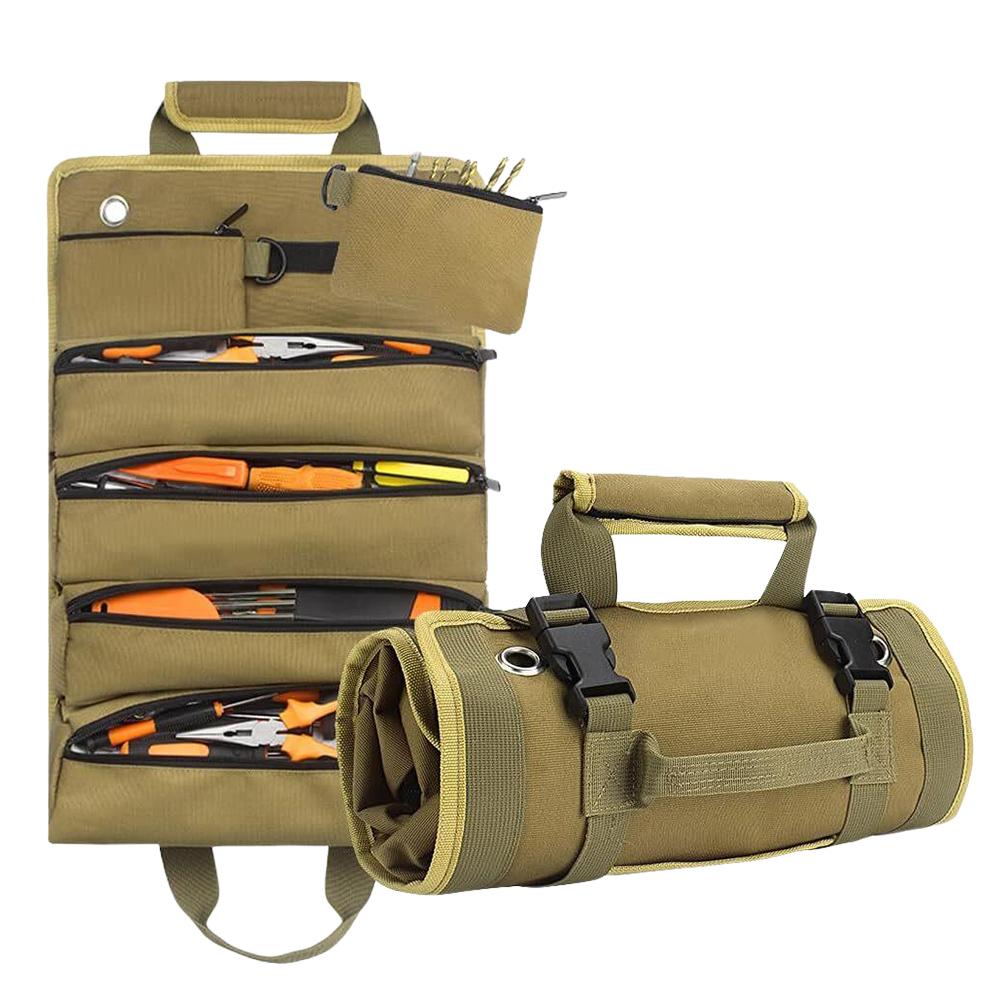 Multi-Purpose Tool Bag Multi Pocket Hardware Tools Pouch Tool Organizer Carrier Bag Roll Up Tool Bag for Mechanic/Electrician