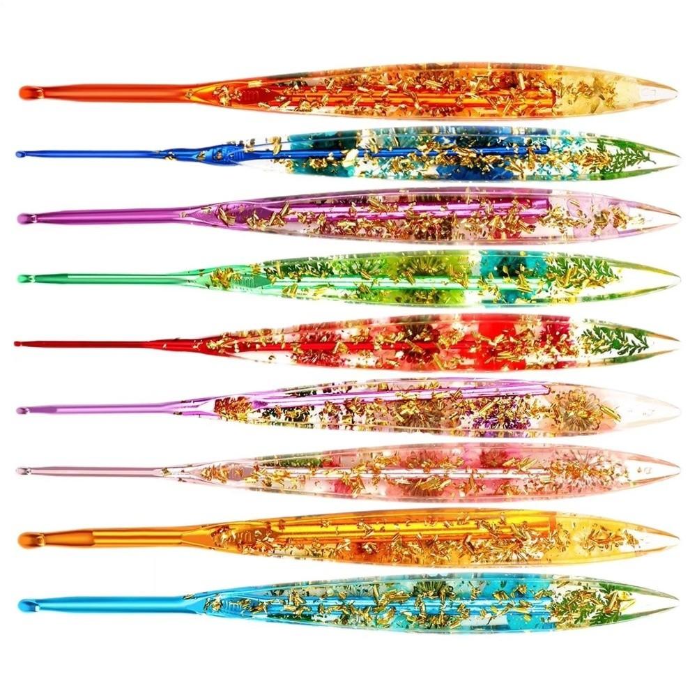 Floral Resin Grips Crochet Hook Non-Slip 2.0-6.0mm Knitting Needle Yarn Knitting Knitting Tools Weave Needle Sweater Making