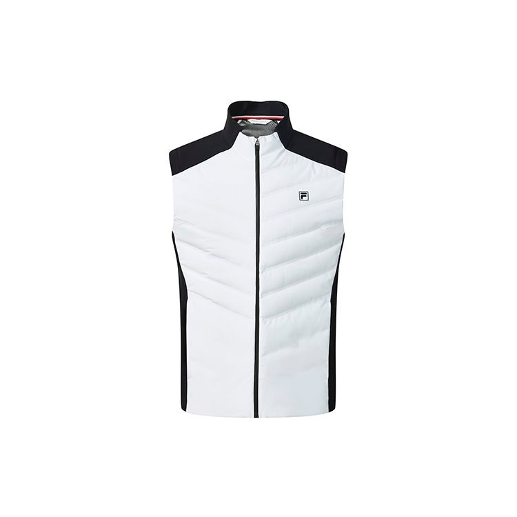 

FILA Athletics FW22 Color Block Straight Collar Woven Down Vest Men vest Jade-White A11M245913F-WT M