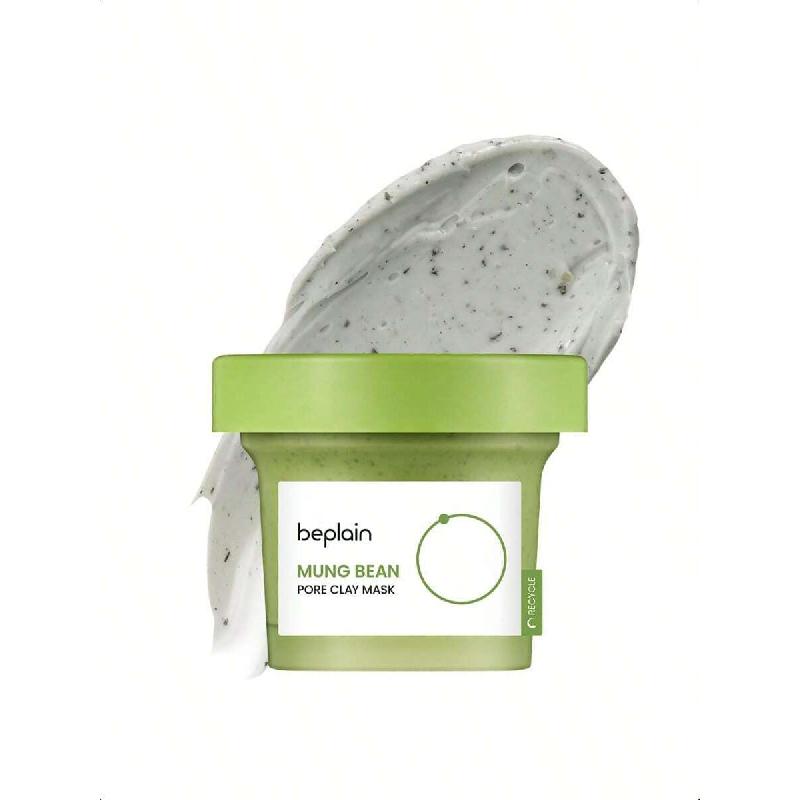 

Beplain Маска для пор с глиной из маша 120 мл | Без отдушек | Смываемая маска для ухода за черными точками и белыми угрями | Быстрое 3-минутное мягкое очищение Pore Clay Mask 120ml