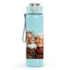 1PC Elderly Old Couple Portrait Pattern 750ml Color Plastic Sports Water Bottle Leakproof Flip Straw Lid Suitable for Sports Office Home Use